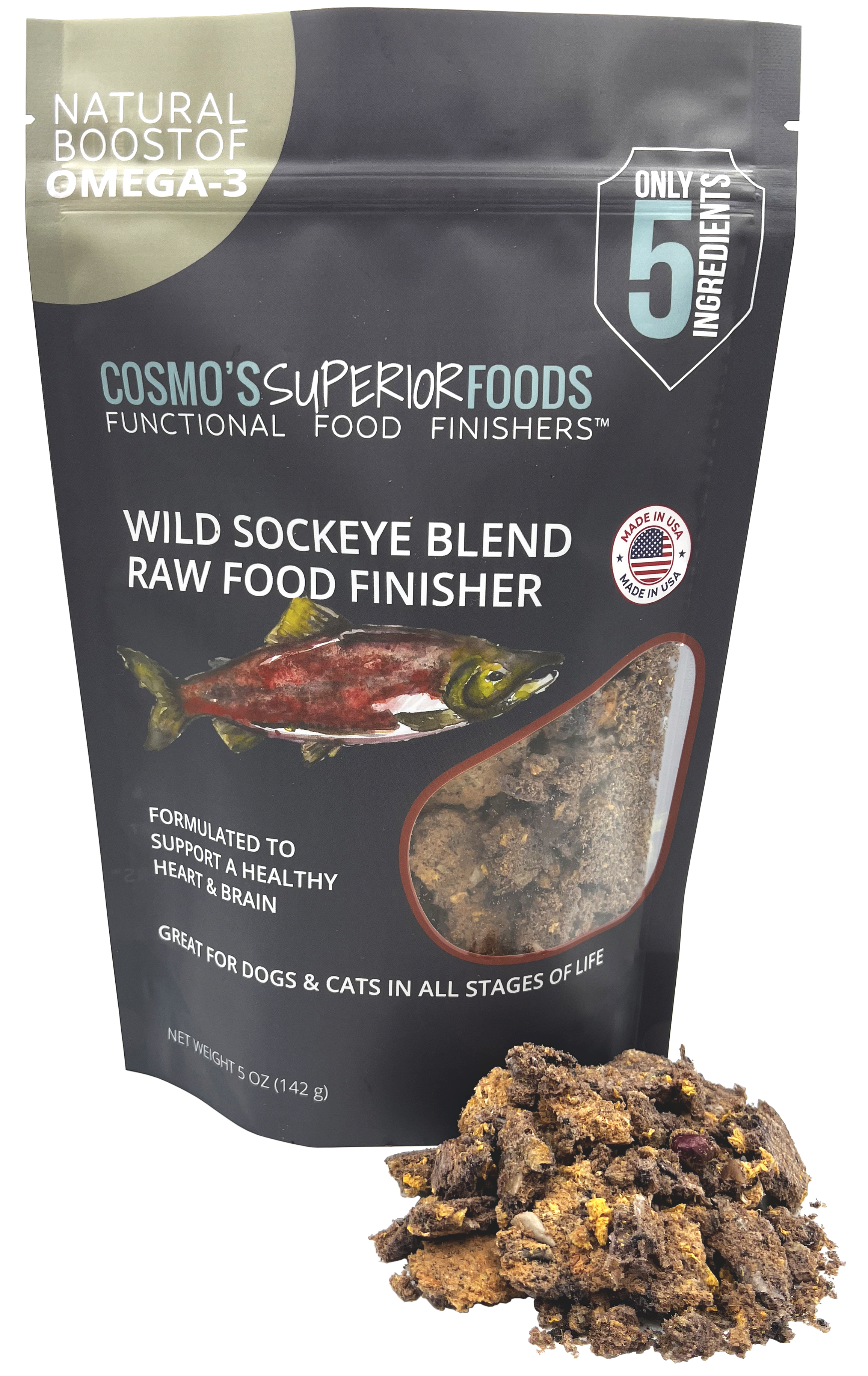 **NEW RELEASE** Cosmo's Wild Sockeye RAW Functional Food Finisher™ -- Natural Omega-3s