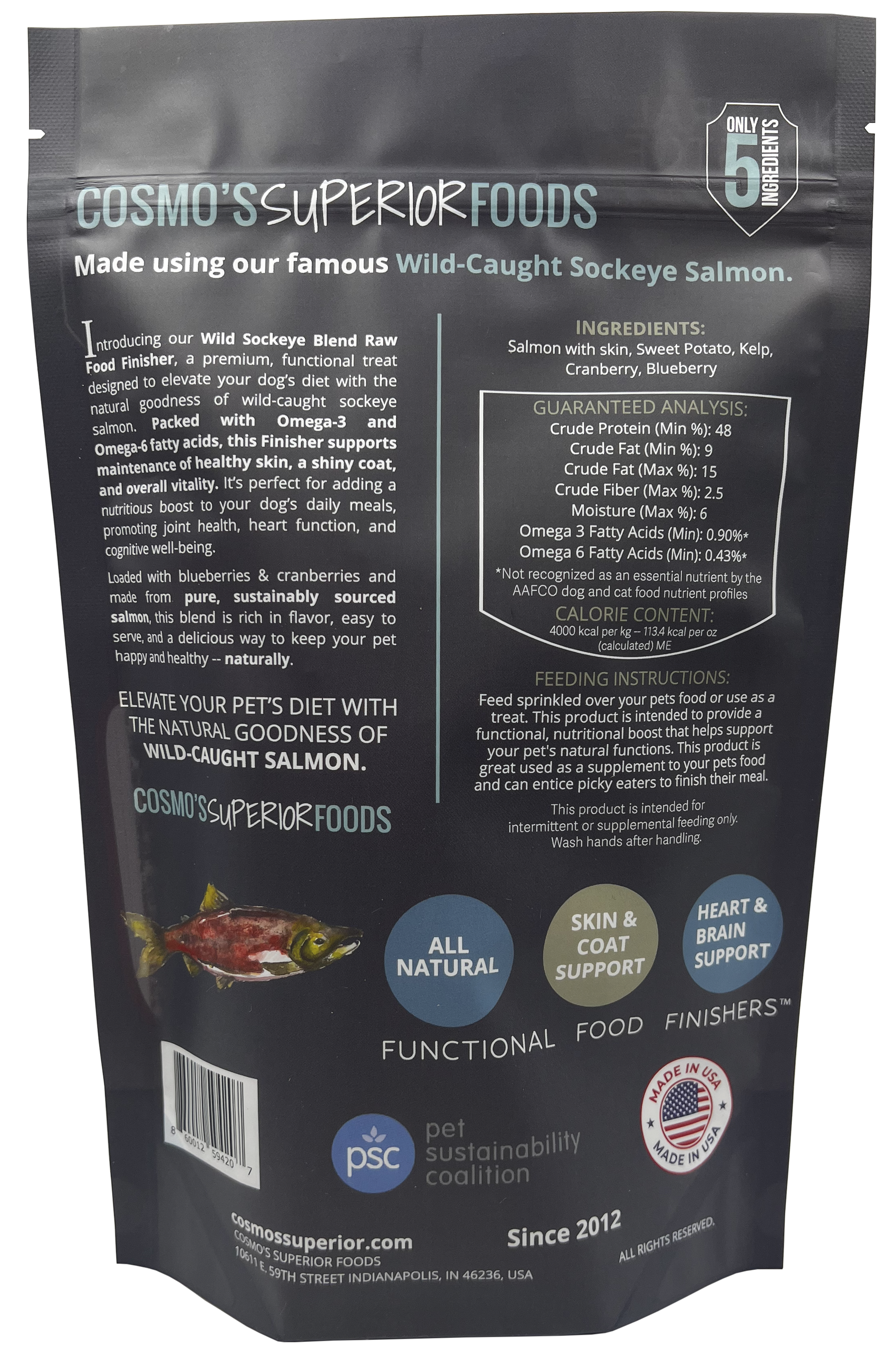 **NEW RELEASE** Cosmo's Wild Sockeye RAW Functional Food Finisher™ -- Natural Omega-3s