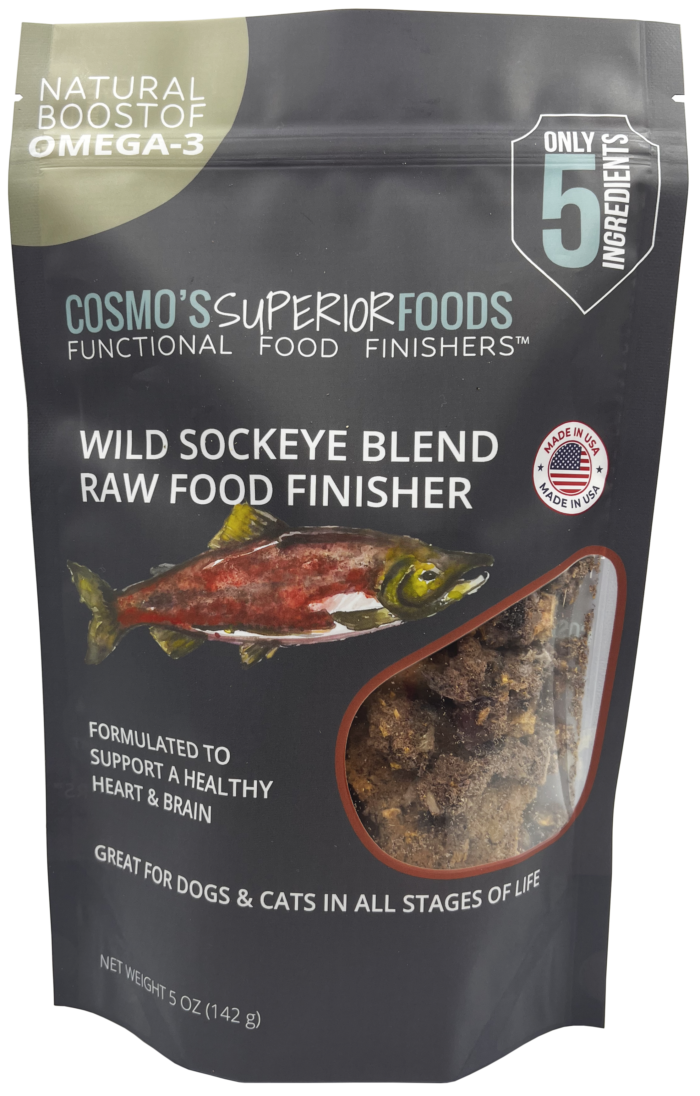 **NEW RELEASE** Cosmo's Wild Sockeye RAW Functional Food Finisher™ -- Natural Omega-3s