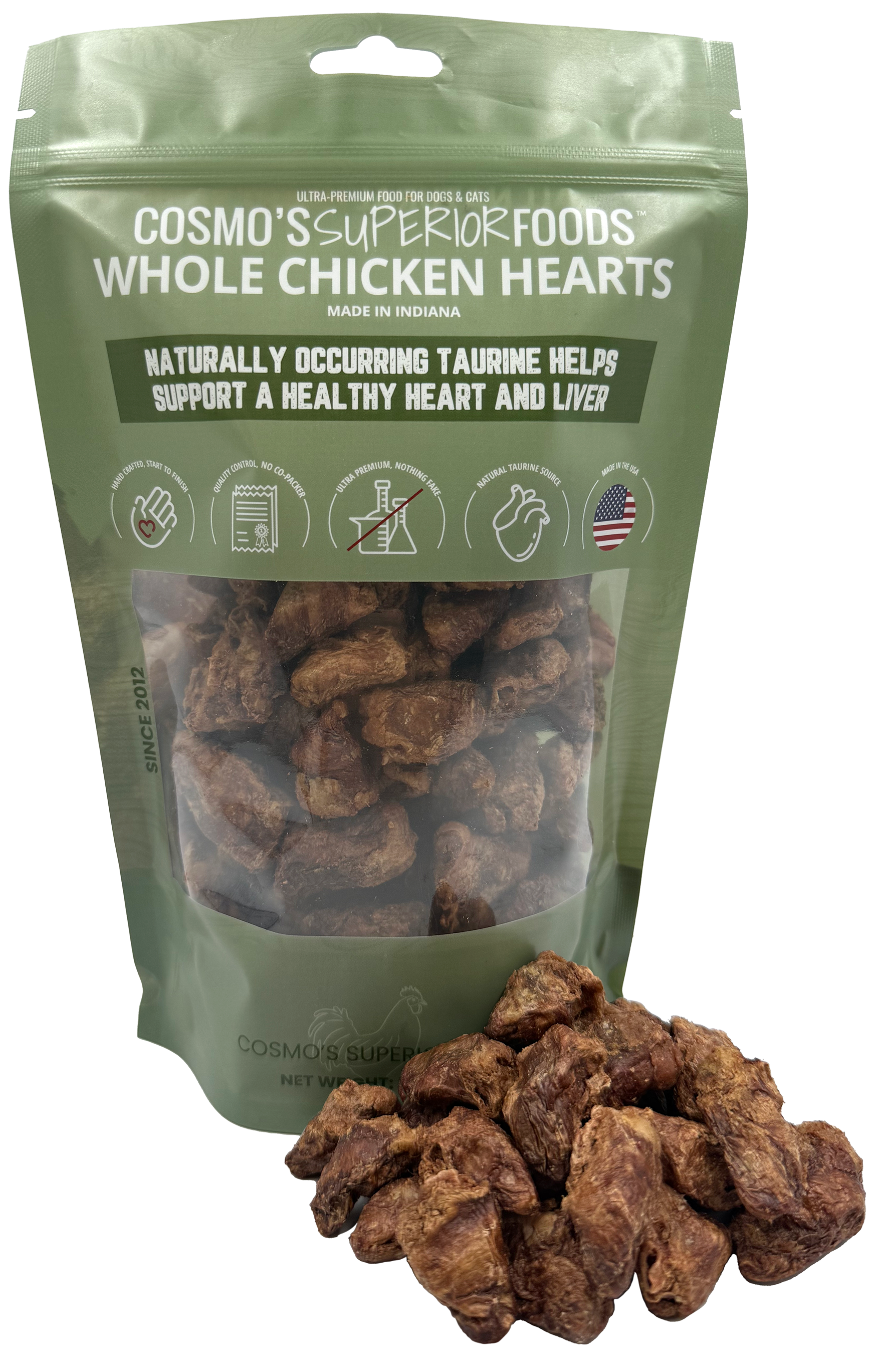 Cosmo's Whole Chicken Hearts 5 oz.