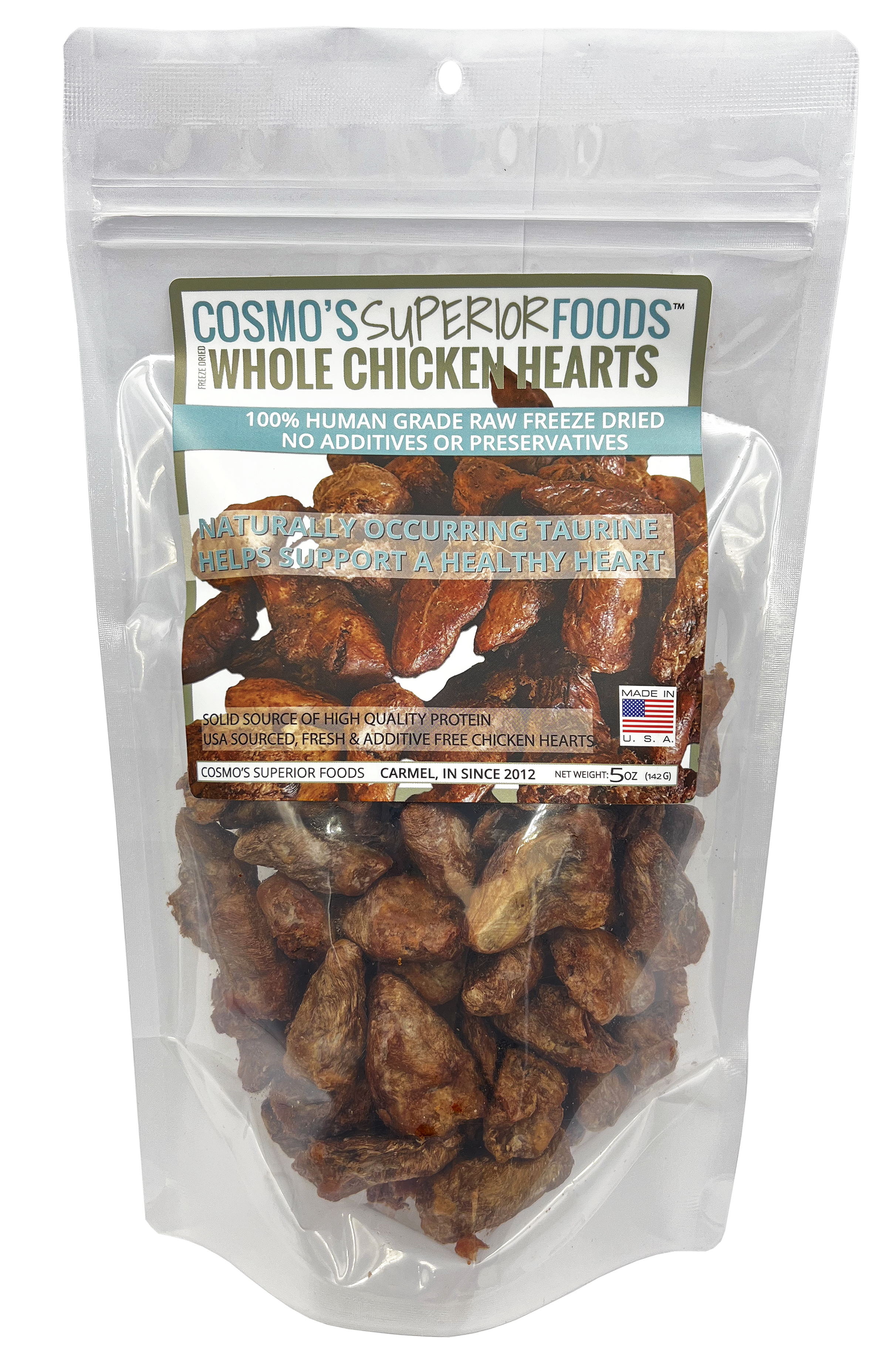 Cosmo's Whole Chicken Hearts 5 oz.