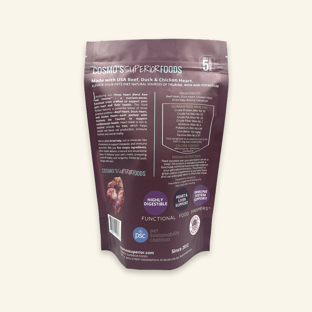 **NEW RELEASE** Cosmo's Three Heart Blend Raw Food Finisher™ -- Heart & Liver Health!