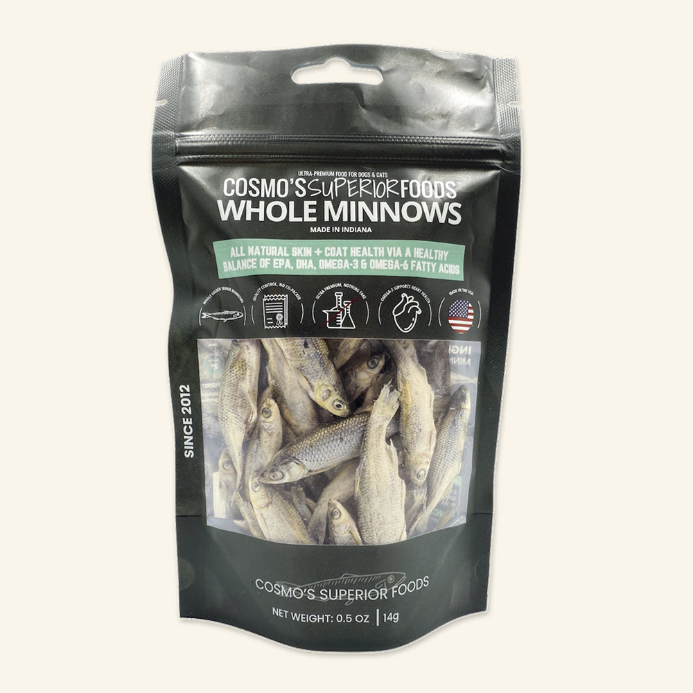 Cosmo's Whole Minnow 0.5 oz - Freeze-Dried Dog & Cat Treat - Single Ingredient Pet Snack