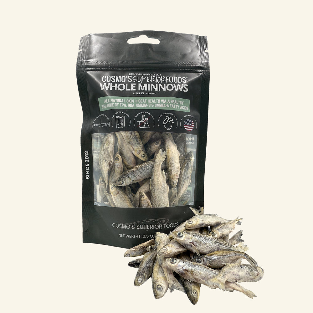 Cosmo's Whole Minnow 0.5 oz - Freeze-Dried Dog & Cat Treat - Single Ingredient Pet Snack