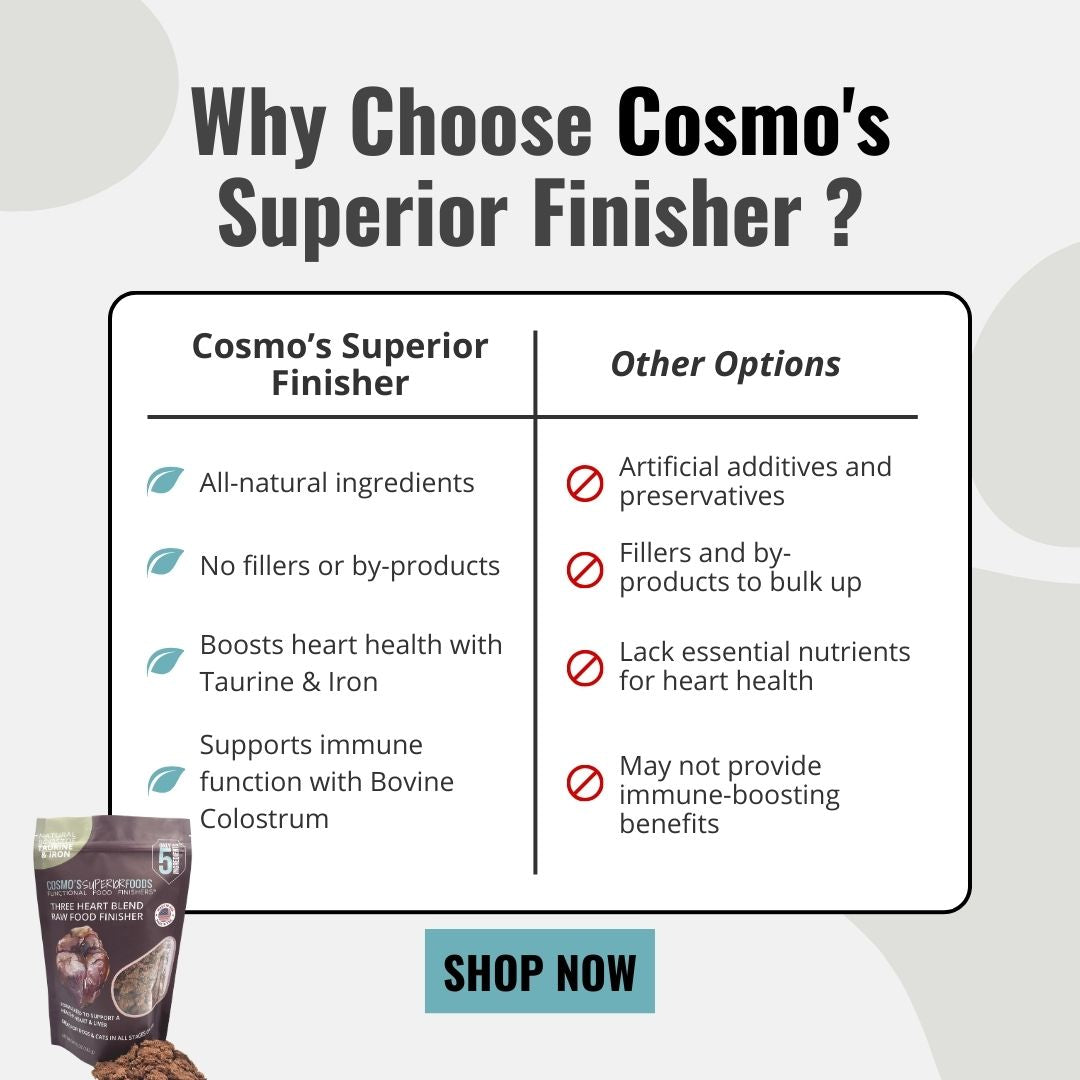 Comparison chart highlighting benefits of Cosmo’s Superior Finisher over other options.