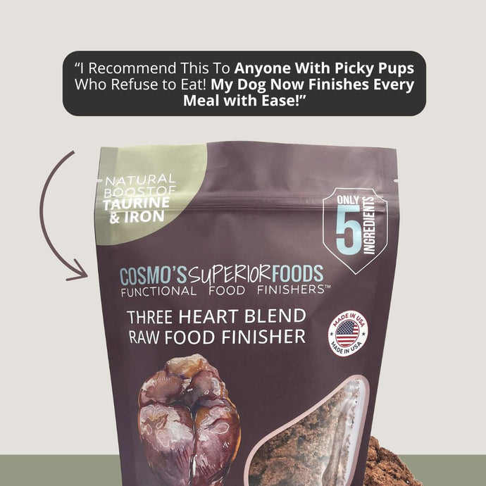 **NEW RELEASE** Cosmo's Three Heart Blend Raw Food Finisher™ -- Heart & Liver Health!