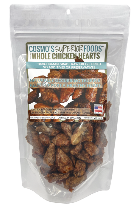 Cosmo's Whole Chicken Hearts 5 oz.