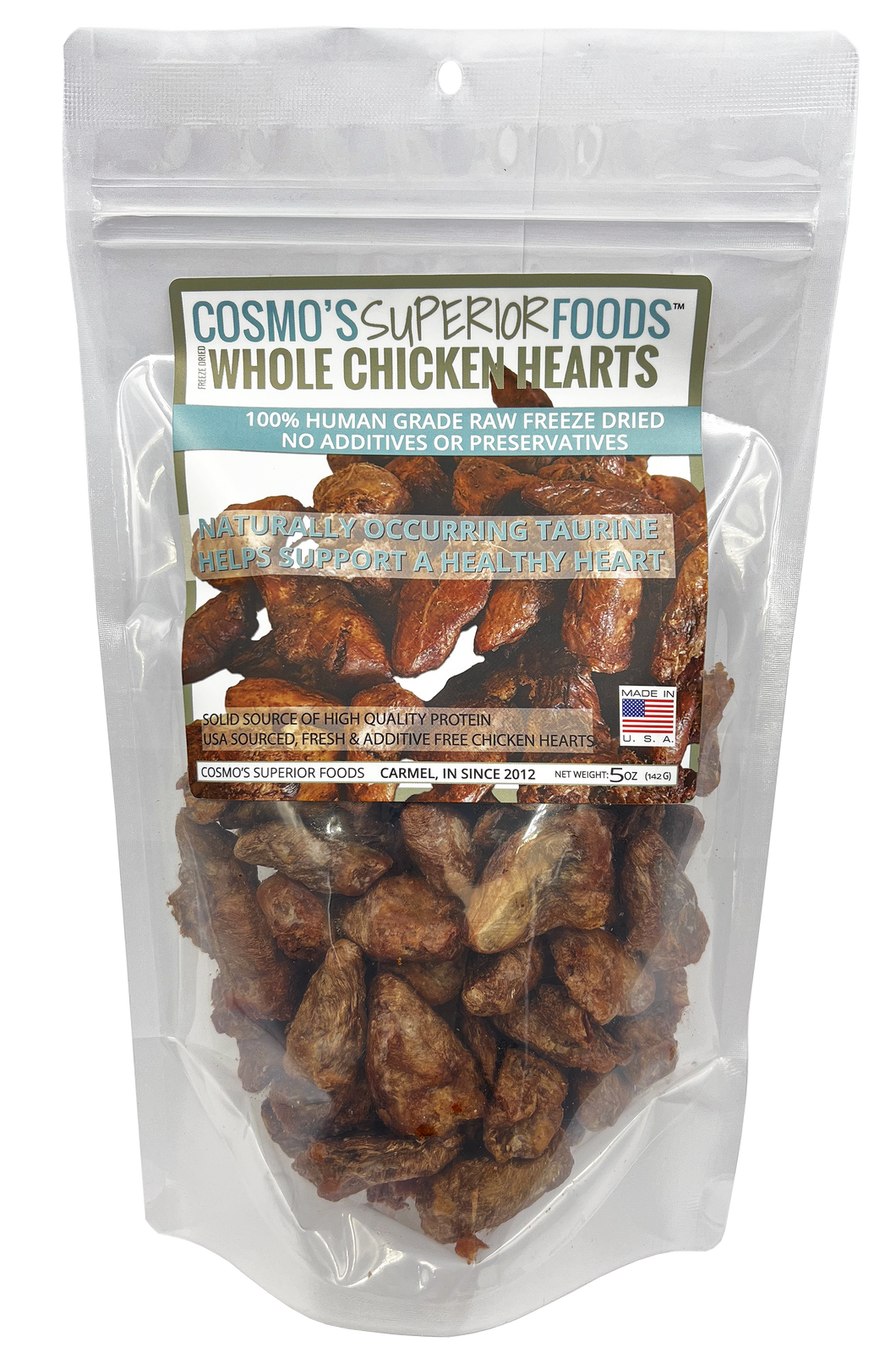 Cosmo's Whole Chicken Hearts 5 oz.