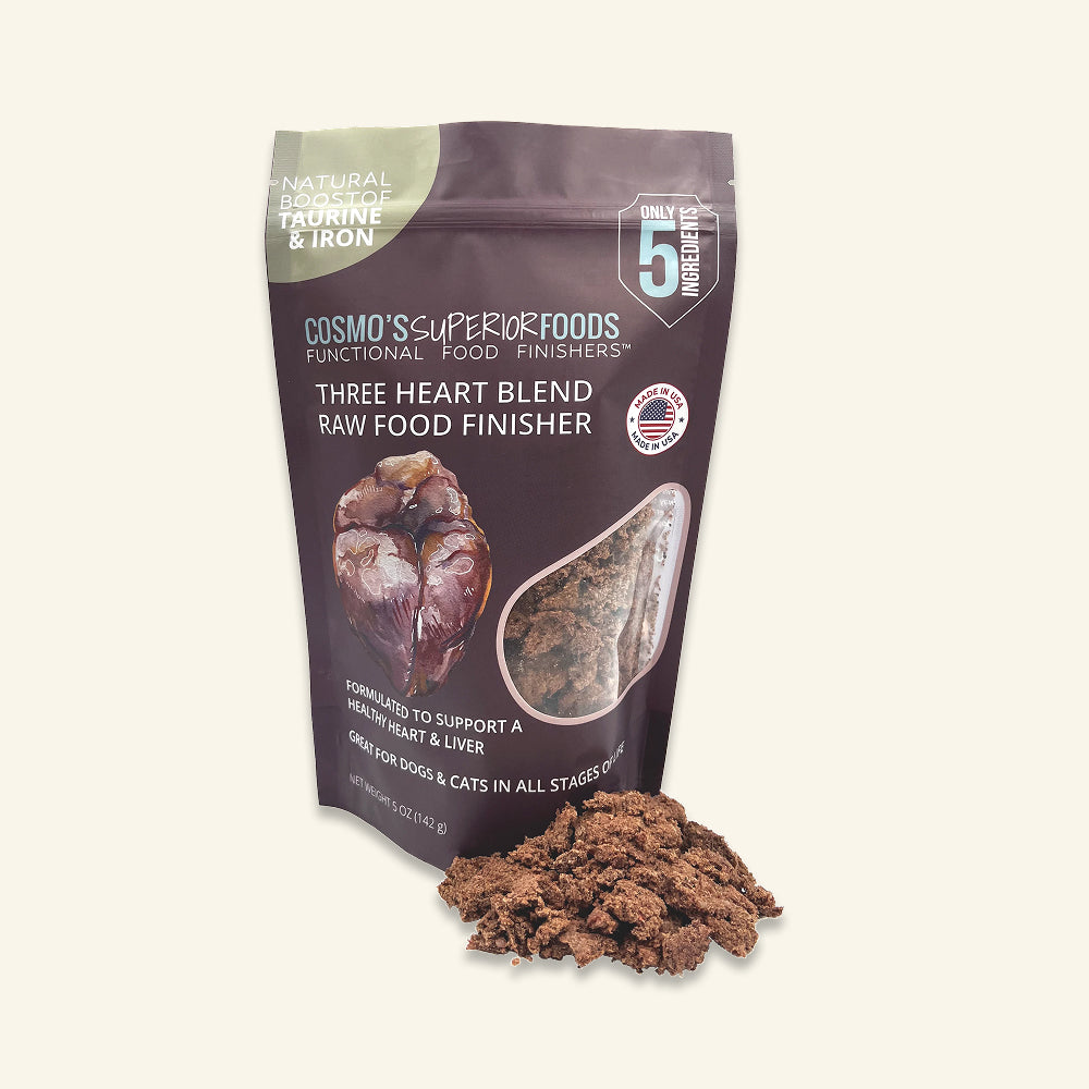 **NEW RELEASE** Cosmo's Three Heart Blend Raw Food Finisher™ -- Heart & Liver Health!