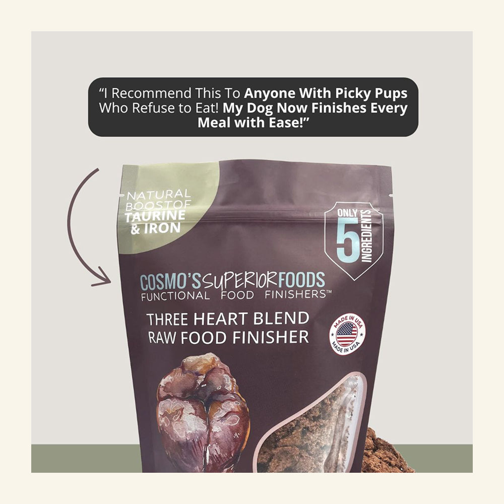 **NEW RELEASE** Cosmo's Three Heart Blend Raw Food Finisher™ -- Heart & Liver Health!