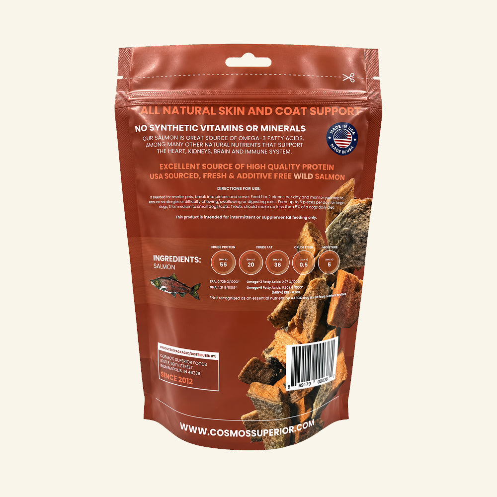 Cosmo’s Wild Caught Sockeye Salmon 5 oz – Freeze-Dried Dog & Cat Treat – Single Ingredient Pet Snack