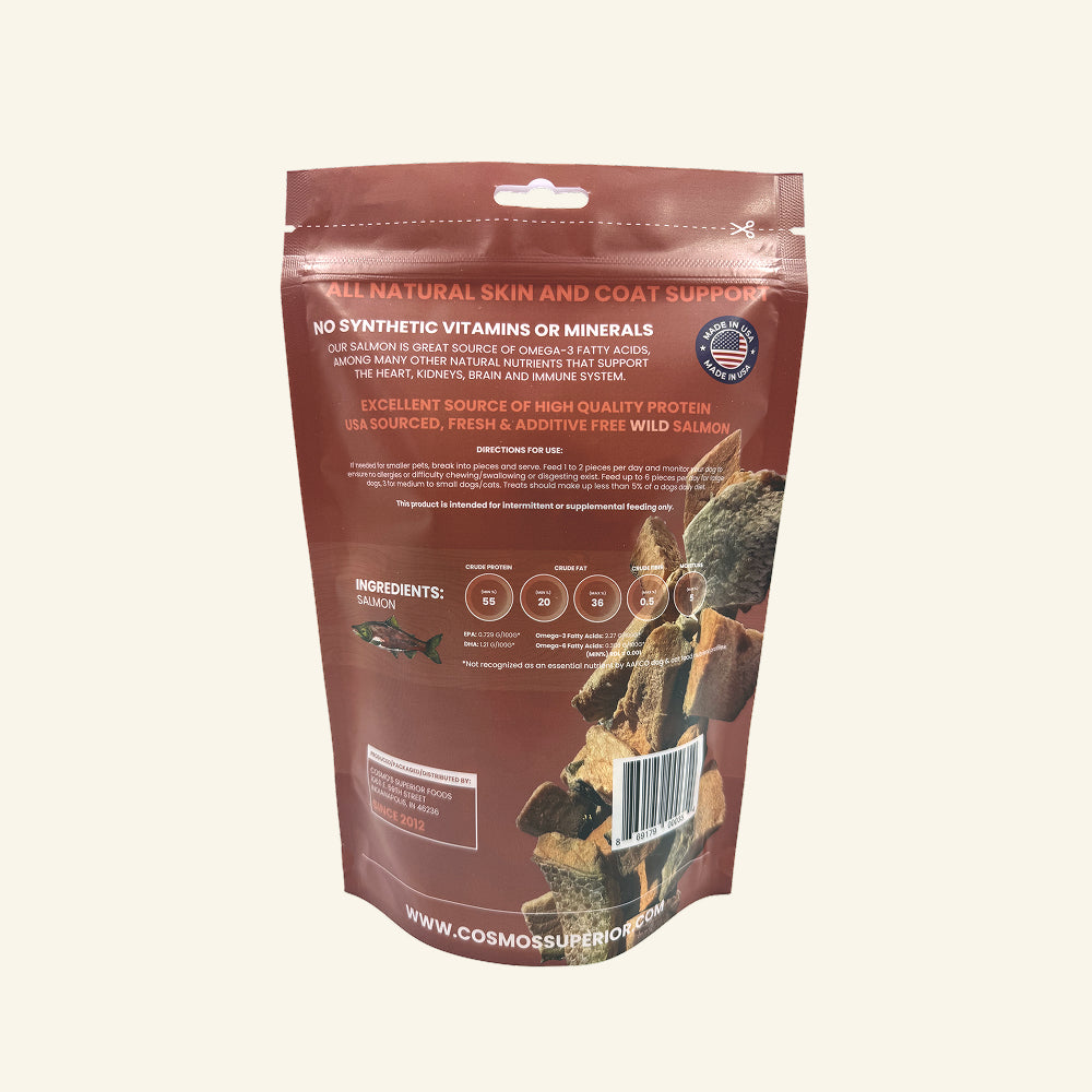 Cosmo’s Wild Caught Sockeye Salmon 5 oz – Freeze-Dried Dog & Cat Treat – Single Ingredient Pet Snack